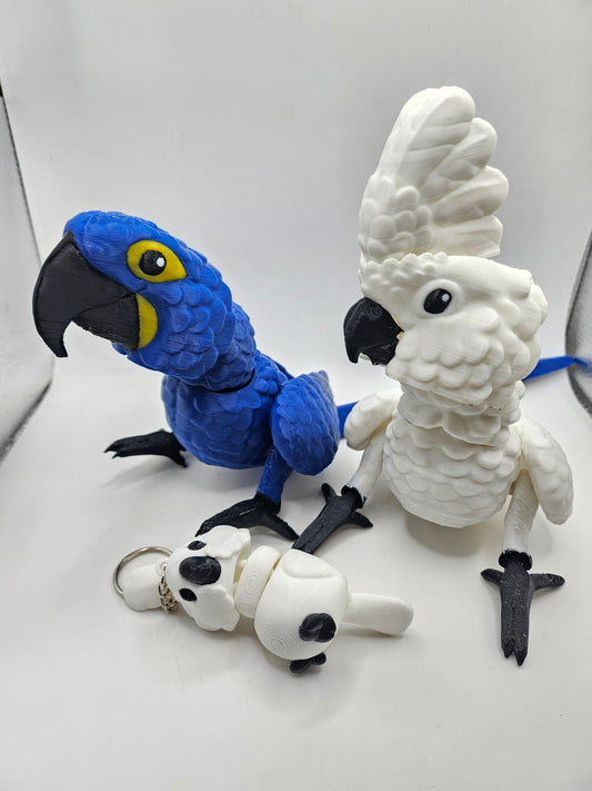 Articulated Bird Figurines and Keychains - 3d Printed with Unique Features and Expressive Features